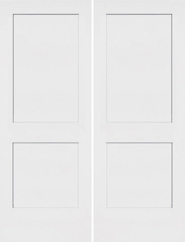 WDMA 36x96 Door (3ft by 8ft) Interior Barn Smooth 96in Monroe 2 Panel Shaker Solid Core Double Door|1-3/8in Thick 1