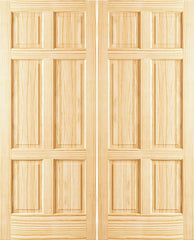 WDMA 36x96 Door (3ft by 8ft) Interior Swing Pine 96in 6 Panel Clear Double Door 1