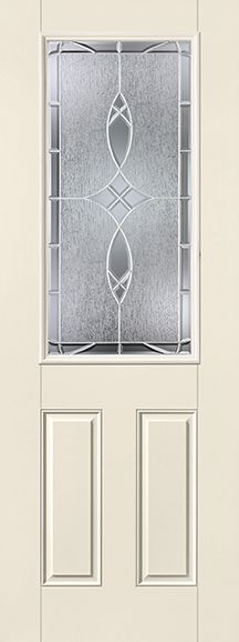 WDMA 36x96 Door (3ft by 8ft) Exterior Smooth Fiberglass Impact Door 8ft 1/2 Lite Blackstone 1