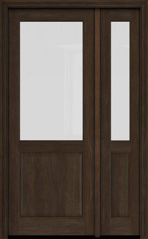 WDMA 38x80 Door (3ft2in by 6ft8in) Exterior Swing Mahogany 1/2 Lite Single Entry Door Sidelight 1