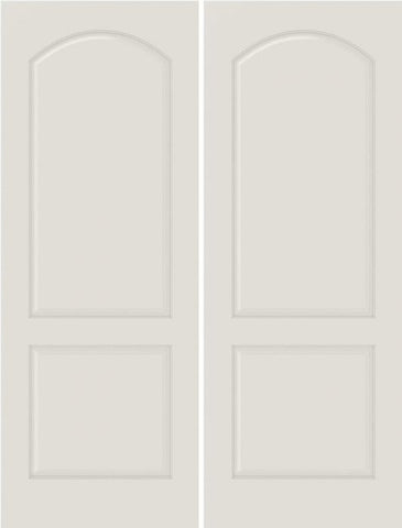 WDMA 40x80 Door (3ft4in by 6ft8in) Interior Bifold Smooth 2020 MDF 2 Panel Arch Panel Double Door 1