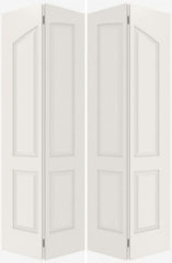WDMA 40x80 Door (3ft4in by 6ft8in) Interior Bifold Smooth 4060 MDF Pair 4 Panel Arch Panel Double Door 1