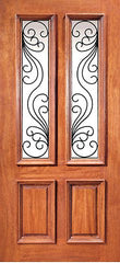 WDMA 42x80 Door (3ft6in by 6ft8in) Exterior Mahogany Insulated Twin Lite Front Single Door Ironwork 1