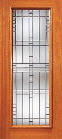 WDMA 42x80 Door (3ft6in by 6ft8in) Exterior Mahogany Contemporary Art Deco Beveled Glass Front Door 1