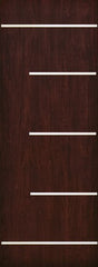 WDMA 42x96 Door (3ft6in by 8ft) Exterior Cherry 96in Contemporary Stainless Steel Bars Single Fiberglass Entry Door FC873SS 1