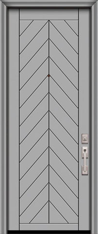WDMA 42x96 Door (3ft6in by 8ft) Exterior Smooth 42in x 96in Chevron Solid Contemporary Door 1