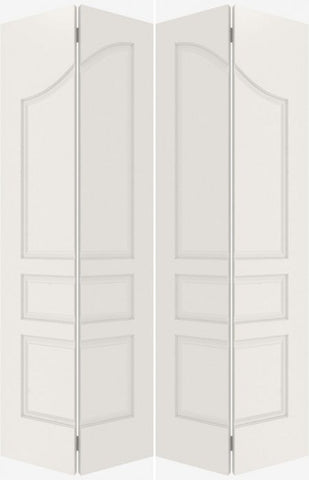 WDMA 44x80 Door (3ft8in by 6ft8in) Interior Swing Smooth 3090 MDF Pair 3 Panel Arch Panel Double Door 1
