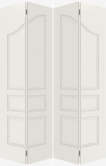 WDMA 44x80 Door (3ft8in by 6ft8in) Interior Swing Smooth 3090 MDF Pair 3 Panel Arch Panel Double Door 1