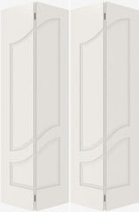 WDMA 44x80 Door (3ft8in by 6ft8in) Interior Swing Smooth 2100 MDF Pair 2 Panel Arch Panel Double Door 2