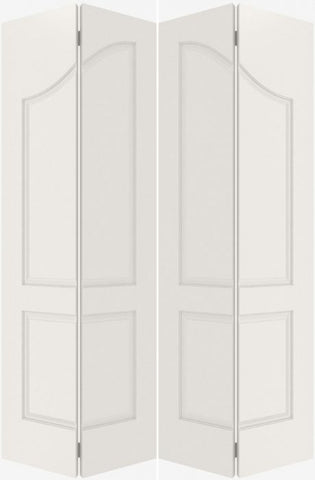 WDMA 44x80 Door (3ft8in by 6ft8in) Interior Swing Smooth 2090 MDF Pair 2 Panel Arch Panel Double Door 2