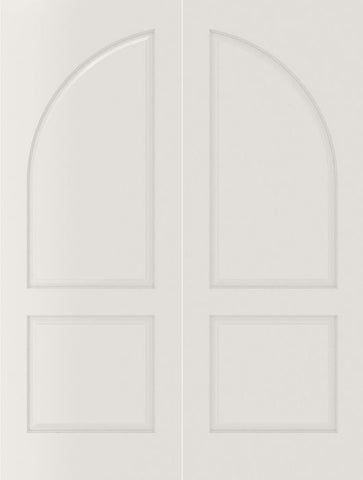 WDMA 44x80 Door (3ft8in by 6ft8in) Interior Swing Smooth 2070 MDF Pair 2 Panel Round Panel Double Door 2