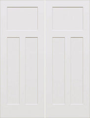 WDMA 48x80 Door (4ft by 6ft8in) Interior Barn Smooth 80in Craftsman III 3 Panel Shaker Solid Core Double Door|1-3/8in Thick 1