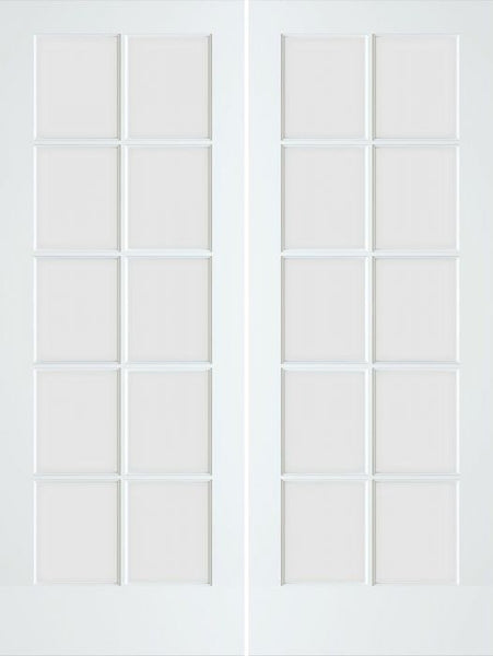 WDMA 48x80 Door (4ft by 6ft8in) Interior Swing Smooth 80in Primed 10 Lite French Double Door Clear Glass 1