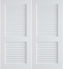 WDMA 48x80 Door (4ft by 6ft8in) Interior Barn Pine 80in Primed False Plantation Louvers Double Doors | 730 1
