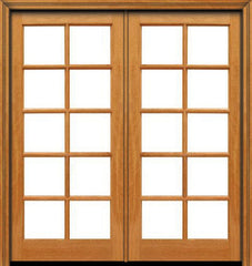 WDMA 48x80 Door (4ft by 6ft8in) French Mahogany 80in 10 lite Double Door IG Glass 1