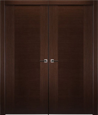 WDMA 48x80 Door (4ft by 6ft8in) Interior Swing Wenge Prefinished Gentle Modern Double Door 1
