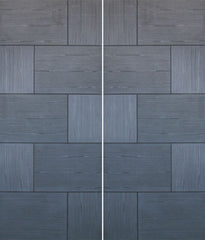 WDMA 48x80 Door (4ft by 6ft8in) Interior Barn Woodgrain Contemporary Modern Ash Gray Double Door MD 16 1