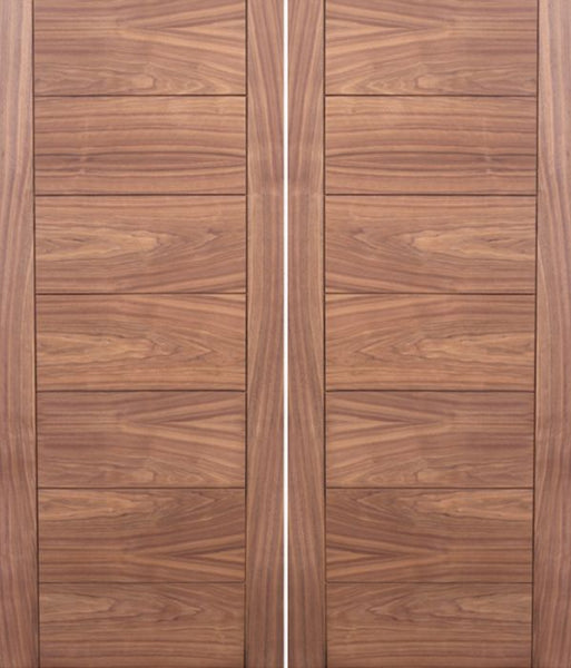 WDMA 48x80 Door (4ft by 6ft8in) Interior Swing Walnut Contemporary Modern Double Door MD 15 1