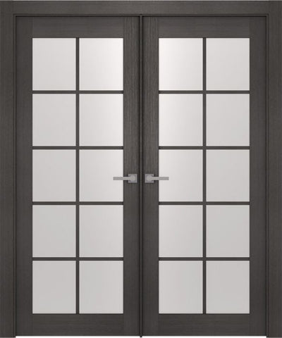 WDMA 48x80 Door (4ft by 6ft8in) Interior Swing Prefinished Aditi 10 Lite Legna Nera Modern Double Door 1
