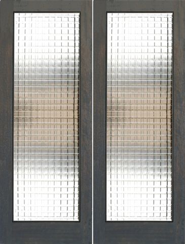WDMA 48x84 Door (4ft by 7ft) Interior Swing Mahogany Double Door 1-Lite FG-10 Weaving Glass 1