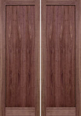 WDMA 48x96 Door (4ft by 8ft) Interior Walnut 96in 1 Panel Square Sticking Compression Fit Double Door 1