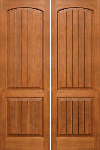 WDMA 48x96 Door (4ft by 8ft) Interior Alder 96in Two Panel Soft Arch Ovalo Sticking w/Panels Double Door 1