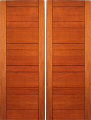 WDMA 48x96 Door (4ft by 8ft) Exterior Mahogany Flush Double Door Contemporary Design 1