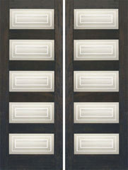 WDMA 48x96 Door (4ft by 8ft) Interior Barn Mahogany RB-06 Contemporary Matte Square Glass Double Door 1