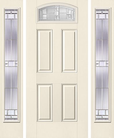 WDMA 52x80 Door (4ft4in by 6ft8in) Exterior Smooth SaratogaTM Camber Top Lite 4 Panel Star Door 2 Sides 1