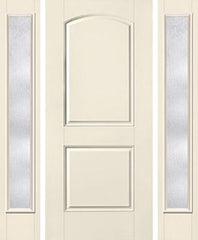 WDMA 52x80 Door (4ft4in by 6ft8in) Exterior Smooth 2 Panel Soft Arch Star Door 2 Sides Rainglass Full Lite 1