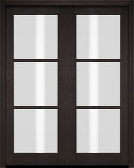 WDMA 52x96 Door (4ft4in by 8ft) French Barn Mahogany 3 Lite TDL Exterior or Interior Double Door 2