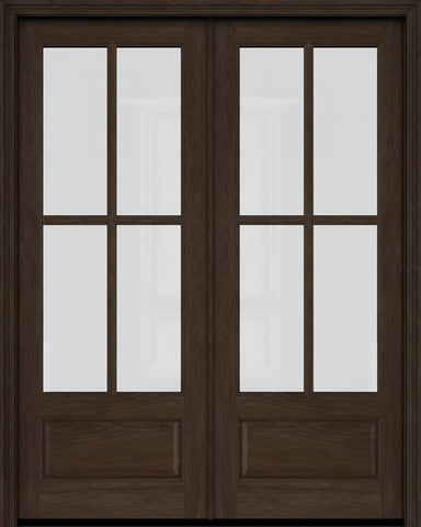 WDMA 52x96 Door (4ft4in by 8ft) Exterior Barn Mahogany 3/4 4 Lite TDL or Interior Double Door 1