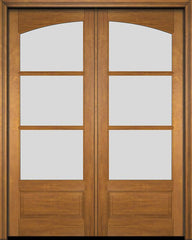 WDMA 52x96 Door (4ft4in by 8ft) Exterior Barn Mahogany Double 3/4 Arch 3 Lite or Interior Door 1