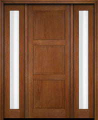 WDMA 52x96 Door (4ft4in by 8ft) Exterior Swing Mahogany 3 Raised Panel Solid Single Entry Door Sidelights 5