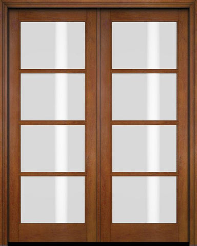 WDMA 52x96 Door (4ft4in by 8ft) Exterior Barn Mahogany 4 Lite Windermere Shaker or Interior Double Door 5