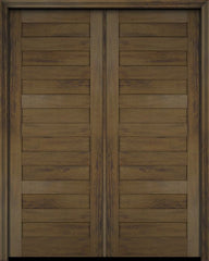 WDMA 52x96 Door (4ft4in by 8ft) Exterior Barn Mahogany Modern Slim Panel Shaker or Interior Double Door 3