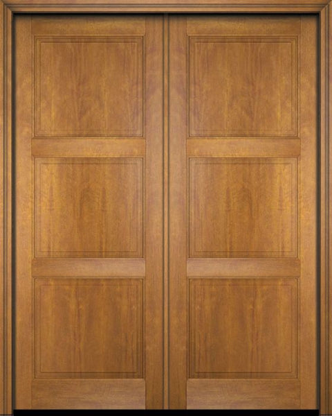 WDMA 52x96 Door (4ft4in by 8ft) Exterior Barn Mahogany 3 Raised Panel Solid or Interior Double Door 1