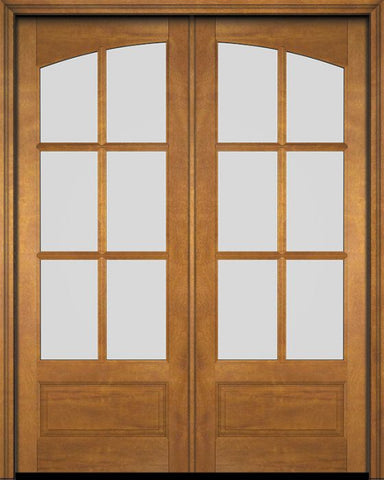 WDMA 52x96 Door (4ft4in by 8ft) Interior Swing Mahogany Double 3/4 Arch 6 Lite Exterior or Door 1
