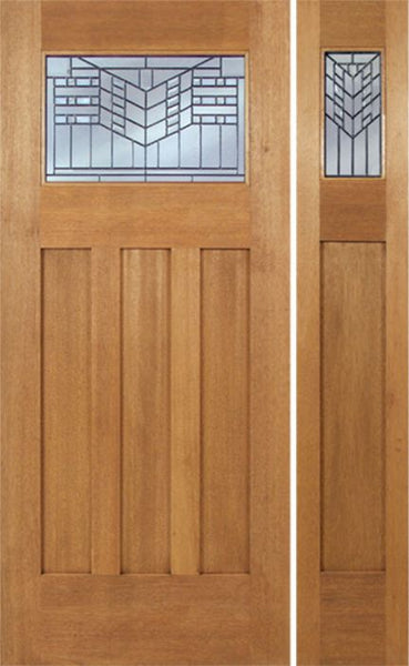 WDMA 54x80 Door (4ft6in by 6ft8in) Exterior Mahogany Biltmore Single Door/1side w/ E Glass 1
