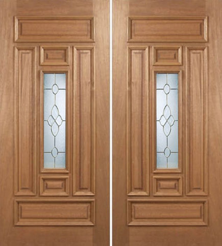 WDMA 60x80 Door (5ft by 6ft8in) Exterior Mahogany Narrow Double Door w/ C Glass 1