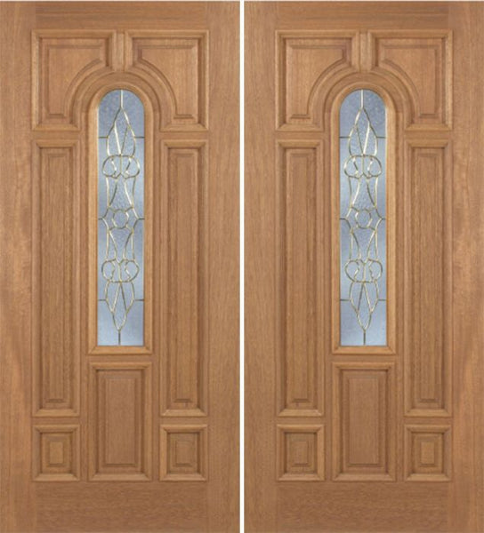WDMA 60x80 Door (5ft by 6ft8in) Exterior Mahogany Revis Double Door w/ OL Glass - 6ft8in Tall 1