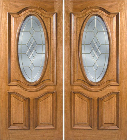 WDMA 60x80 Door (5ft by 6ft8in) Exterior Mahogany La Jolla Double Door w/ A Glass - 6ft8in Tall 1