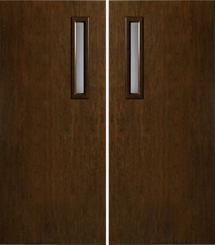WDMA 60x80 Door (5ft by 6ft8in) Exterior Cherry Contemporary One Slim Vertical Lite Double Entry Door 1