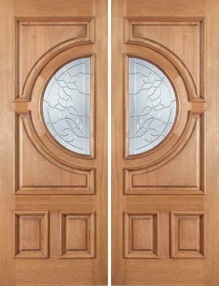 WDMA 60x80 Door (5ft by 6ft8in) Exterior Mahogany Crescent Double Door w/ S Glass 1