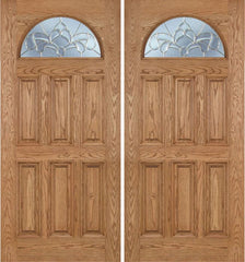 WDMA 60x80 Door (5ft by 6ft8in) Exterior Oak Merritt Double Door w/ C Glass 1