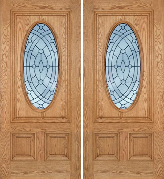 WDMA 60x80 Door (5ft by 6ft8in) Exterior Oak Watson Double Door w/ EE Glass 1