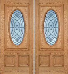 WDMA 60x80 Door (5ft by 6ft8in) Exterior Oak Watson Double Door w/ EE Glass 1