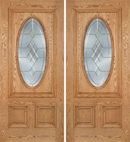 WDMA 60x80 Door (5ft by 6ft8in) Exterior Oak Watson Double Door w/ A Glass 1
