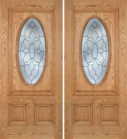 WDMA 60x80 Door (5ft by 6ft8in) Exterior Oak Watson Double Door w/ BO Glass 1