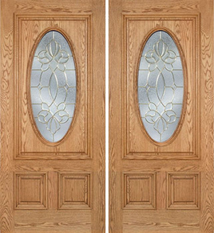 WDMA 60x80 Door (5ft by 6ft8in) Exterior Oak Watson Double Door w/ CO Glass 1